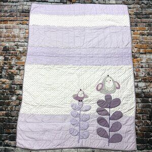 Pottery Barn Kids Baby\Toddler Lavender Quinn Quilt with Birds - 34x47